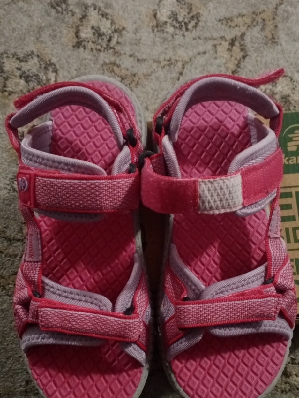 Kamik Pink Kids Hook-and-Loop Sport Sandals